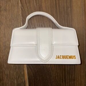 Jacquemus le bambino bag Mini Top-Handle Bag in White with Gold Logo